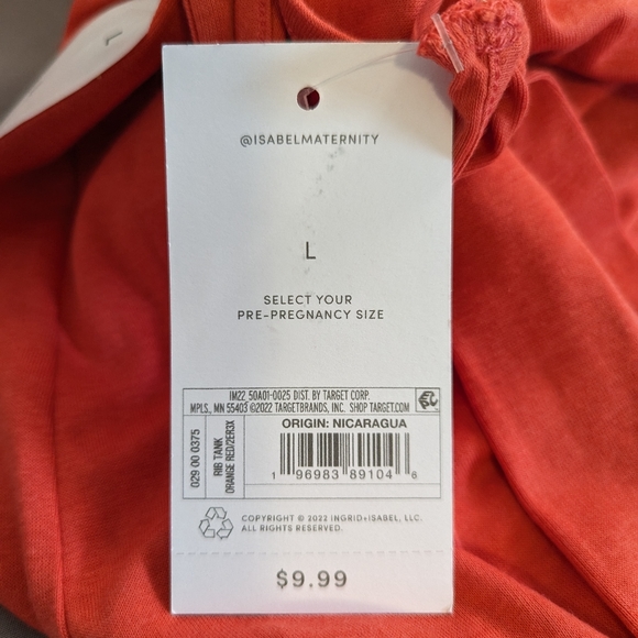 Isabel Maternity Tank Top Red Orange - Picture 8 of 9